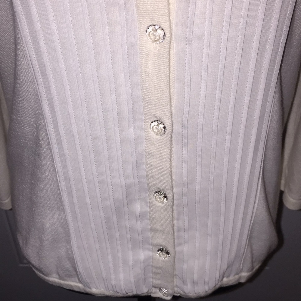 Liz Claiborne New York Ladies Button Front Cardigan Pleated Front Size Small - Picture 8 of 13